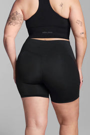 Black Wrap Waist Essential Shorts