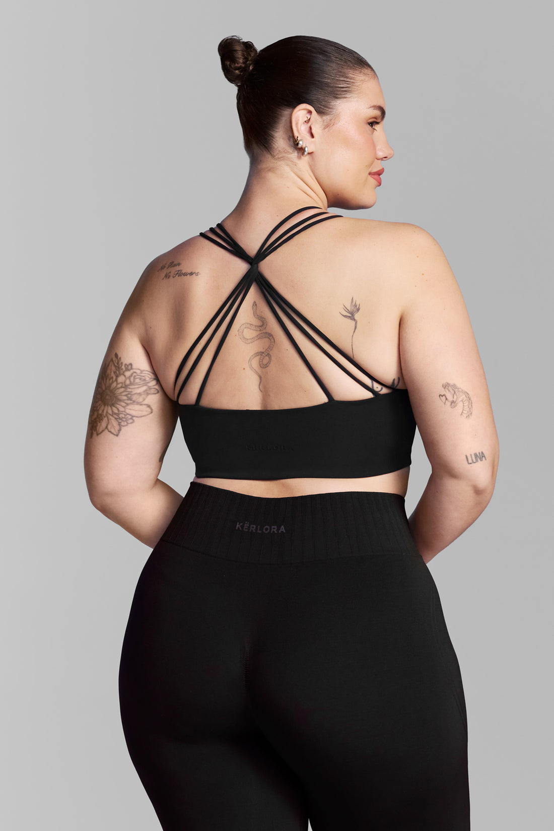 Black Strappy Back Sports Bra