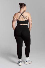 Black Strappy Back Sports Bra