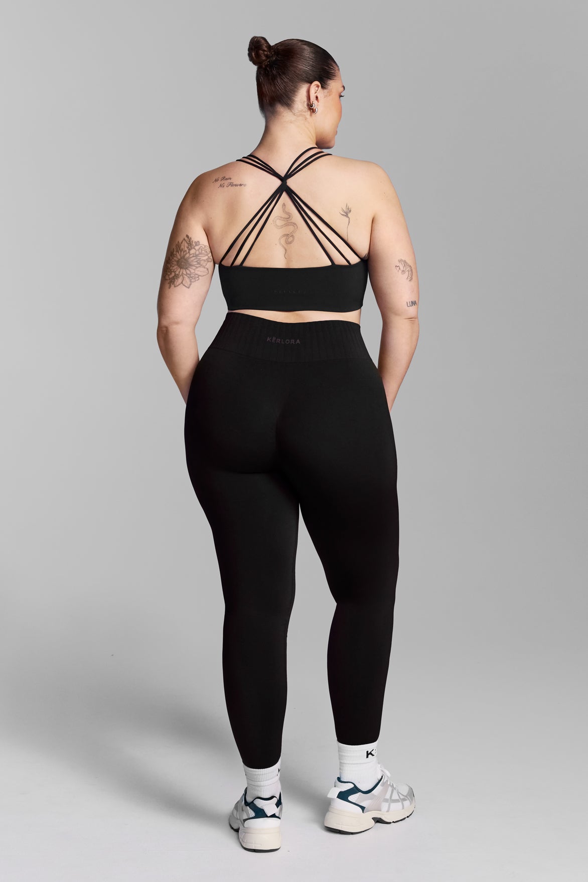 Black Strappy Back Sports Bra