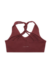 Bordeaux Strappy Back Sports Bra