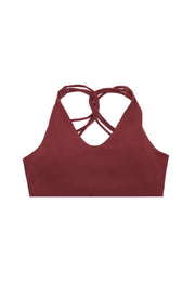Bordeaux Strappy Back Sports Bra