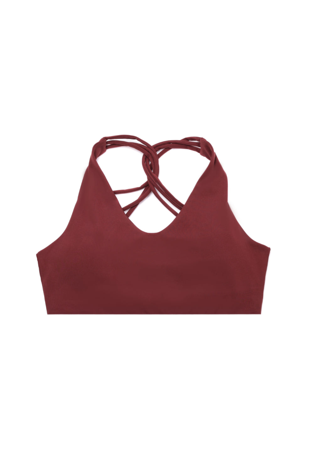 Bordeaux Strappy Back Sports Bra