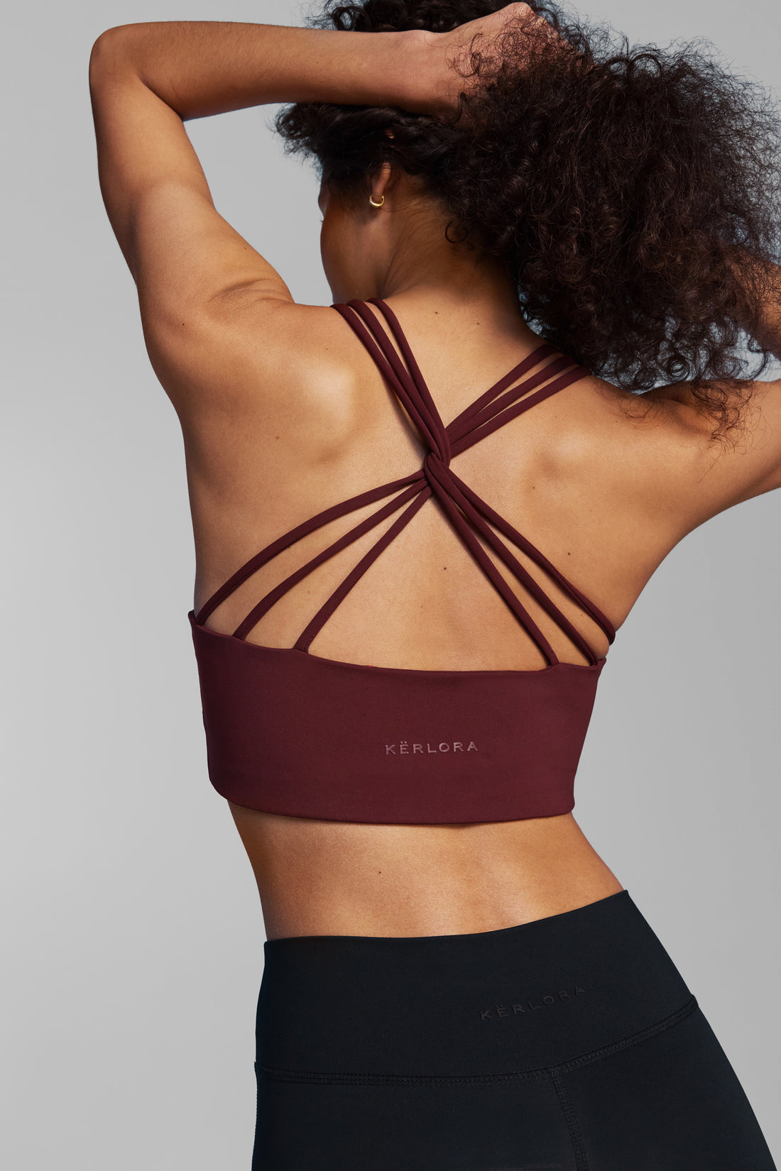 Bordeaux Strappy Back Sports Bra