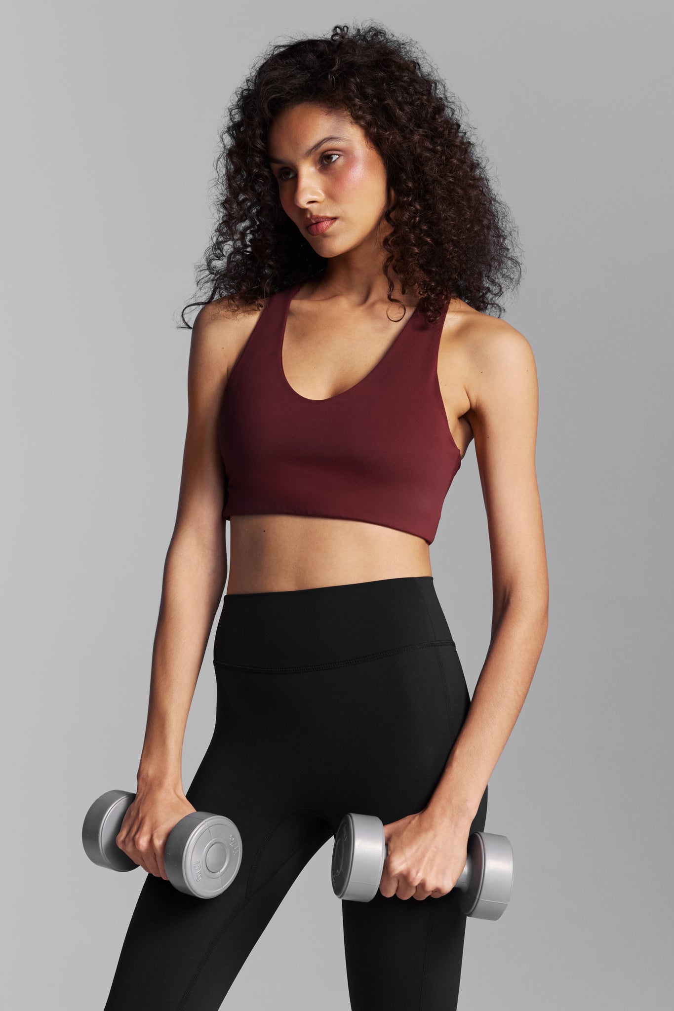 Bordeaux Strappy Back Sports Bra