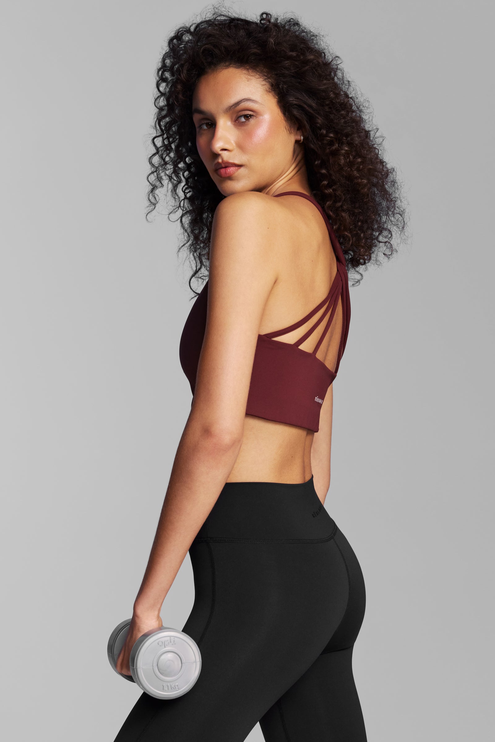 Bordeaux Strappy Back Sports Bra