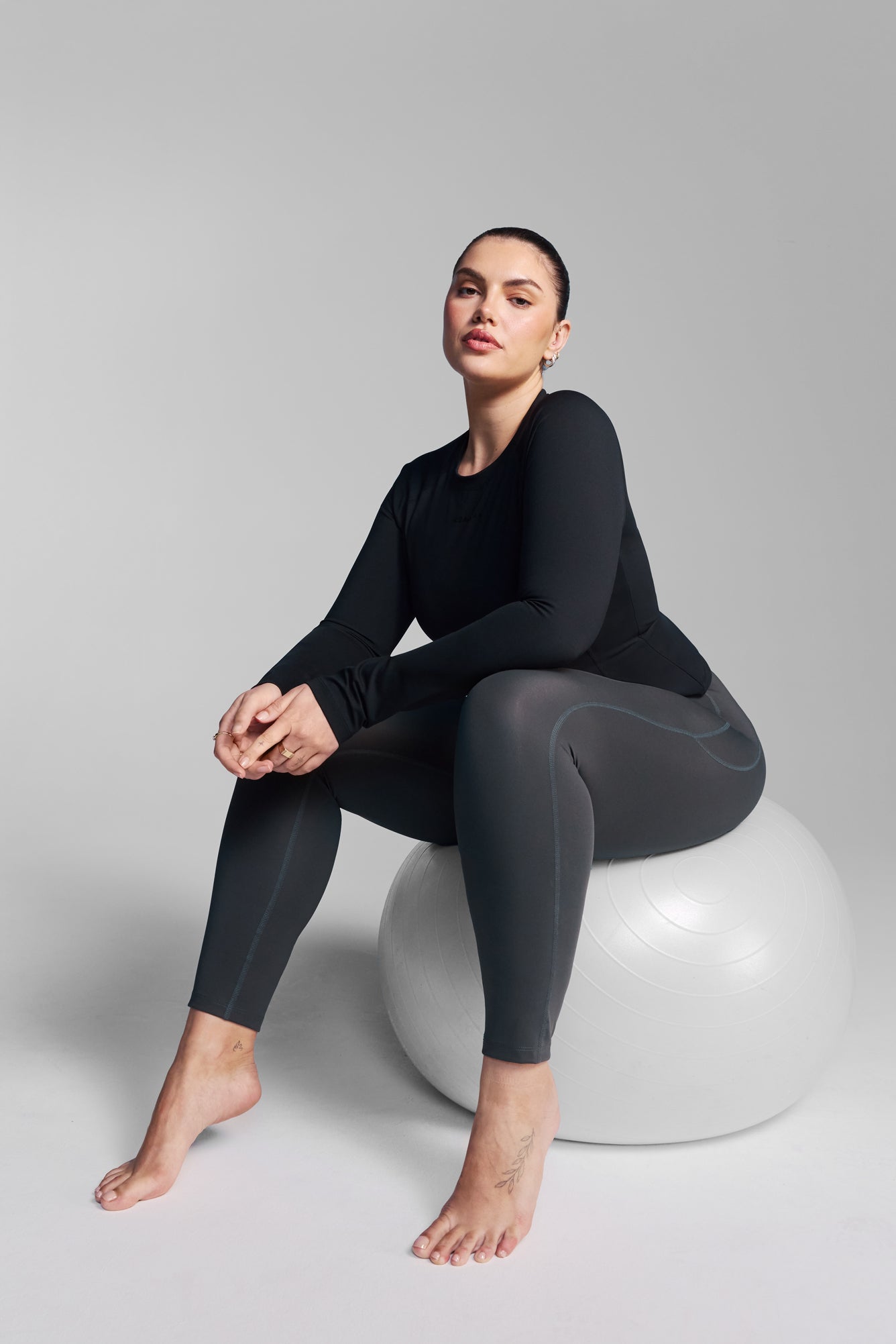 Charcoal Wrap Waist Leggings