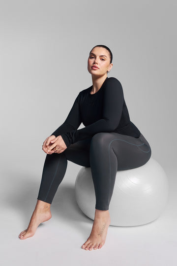 Charcoal Wrap Waist Leggings