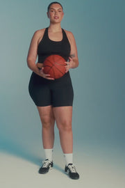 Black Seamless Racer Back Sports Bra